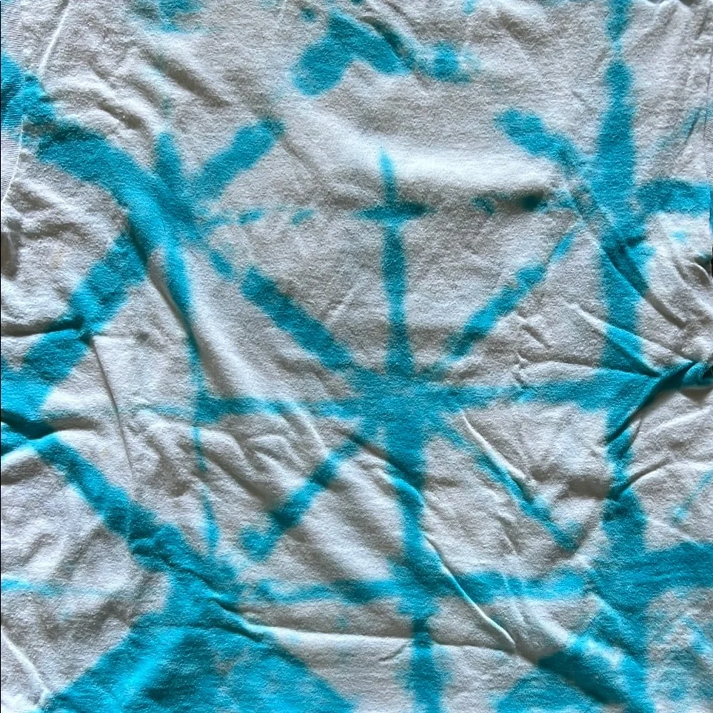 Blue & White Handmade Tie-Dye Gildan Kids T-Shirt Size: Youth Small (S)